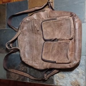 XL Distressed leather back pack.